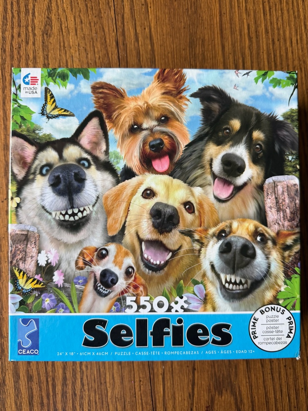 Ceaco Puzzle 550 Pieces COMPLETE Selfies Cute Smiling Dogs with Poster 2019